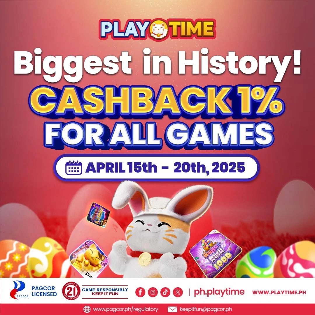 PlayTime 1% Cashback Bonus April 2025